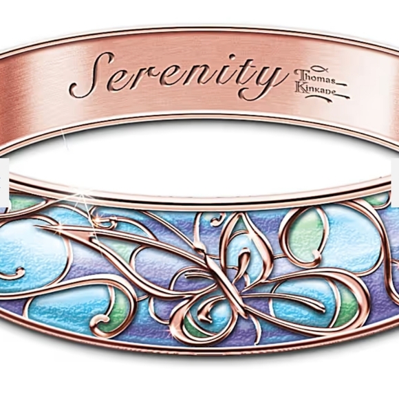 Thomas Kinkade Accessories - Thomas Kinkade "Serenity" Engraved Copper Wellness Bracelet